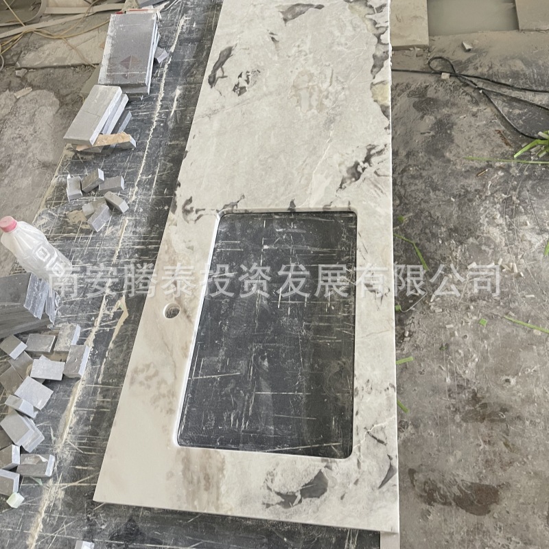 Customized natural Fanti white luxury stone washbasin countertop, marble countertop panel, stone, whole house customization