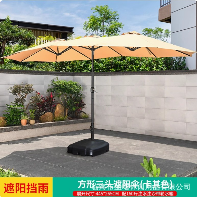 Outdoor Umbrella, Courtyard Umbrella, Sunshade Umbrella, Courtyard Roman Umbrella, Large Sun Umbrella, UV resistant Double Head Design
