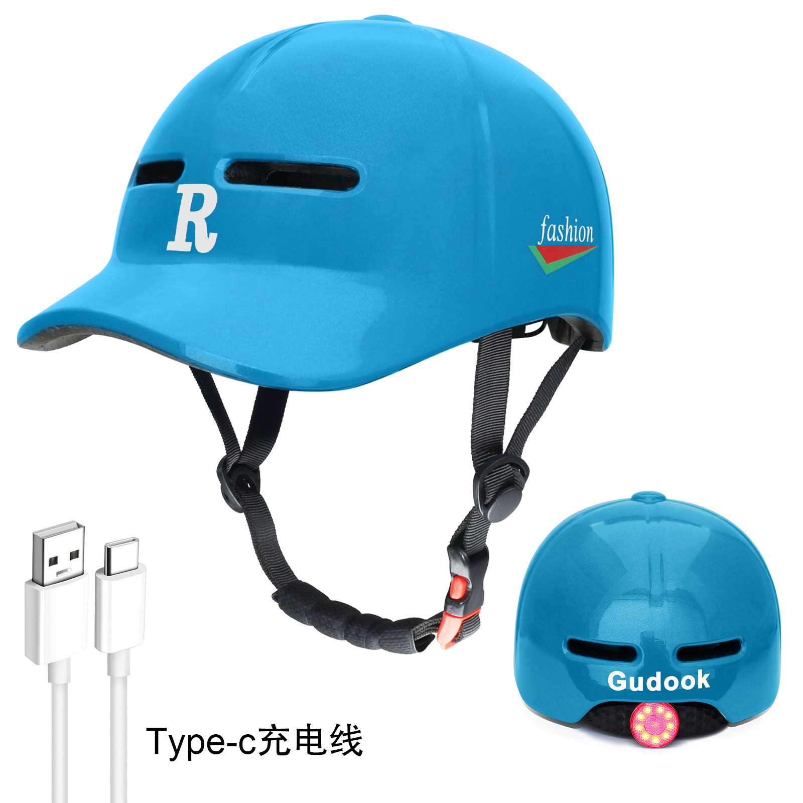 One piece molded duckbill cap, bicycle riding, commuting, all season electric bike, helmet, skateboard, roller skating, baseball