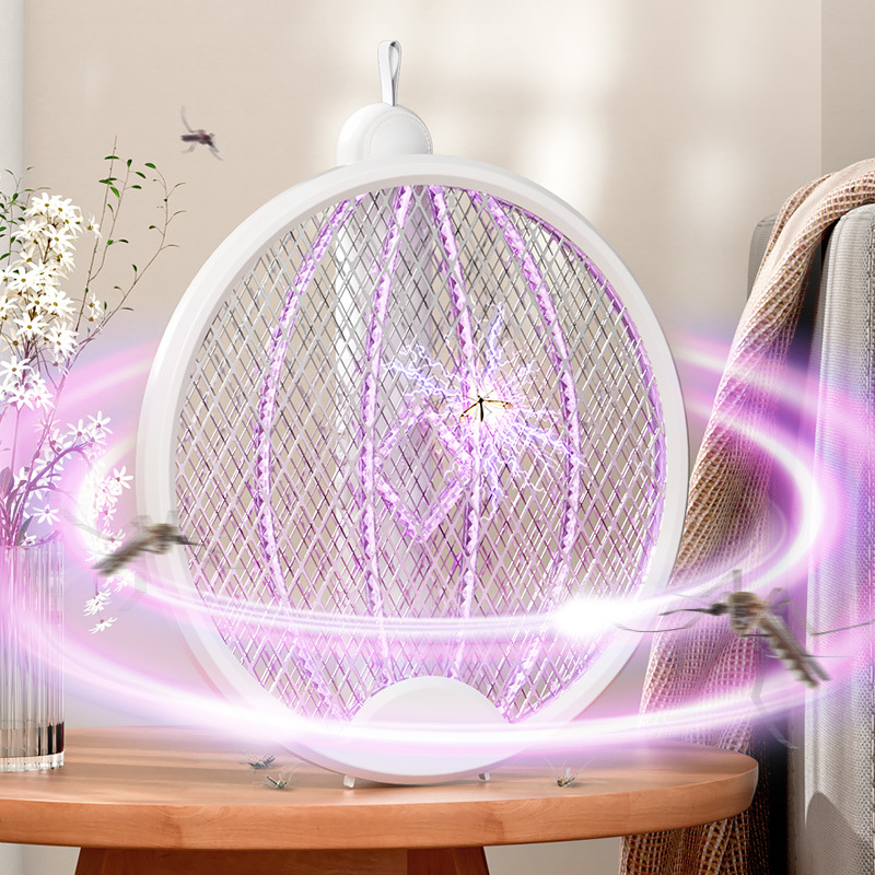 USB charging folding mosquito swatter indoor household wall mounted automatic mosquito killer lamp 2-in-1 outdoor portable mosquito killer