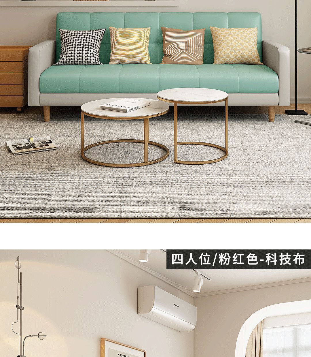 Sofa, small-sized living room, sofa bedroom, simple modern rental room, three person folding sofa bed, dual-use