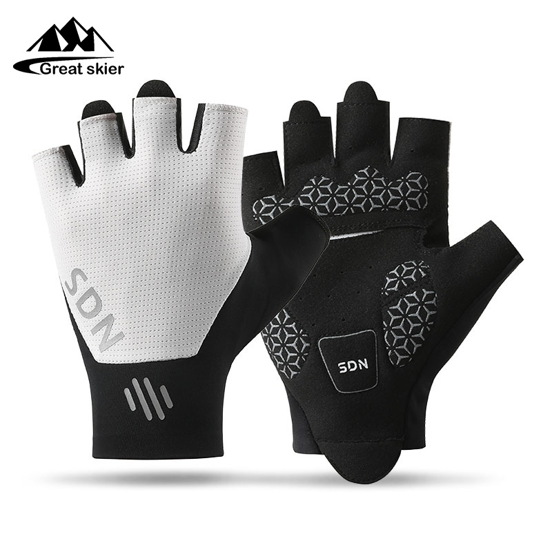 Riding gloves for summer men and women, half finger outdoor cycling, fitness, breathable palm, wear-resistant and anti slip sports gloves, cross-border