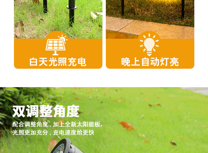 Solar spotlights, courtyard decorative lights, garden floodlights, lawn lights, rockery lights, ambient lights, super bright street lights