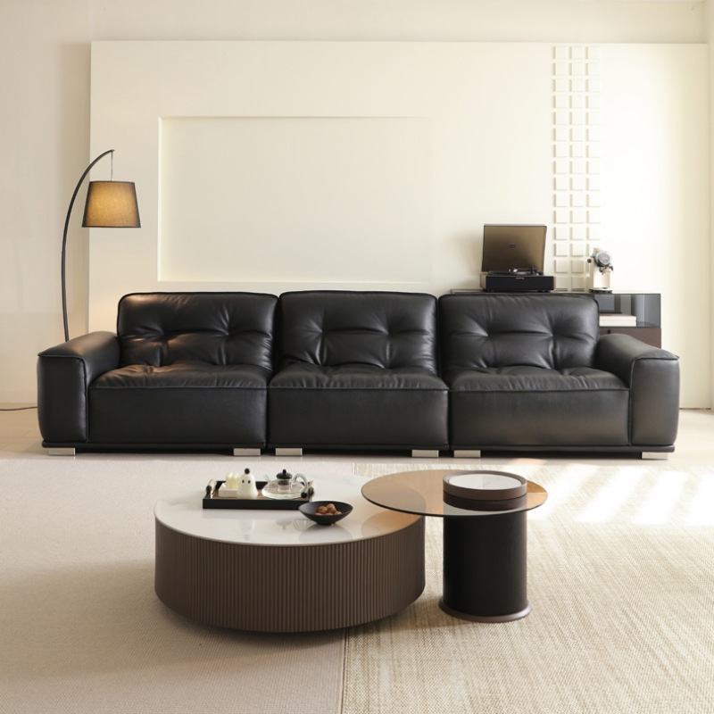 Foshan Furniture Black Diamond Full Sofa Large House Villa Living Room Designer Italian Style Extremely Simple Sofa Arrangement