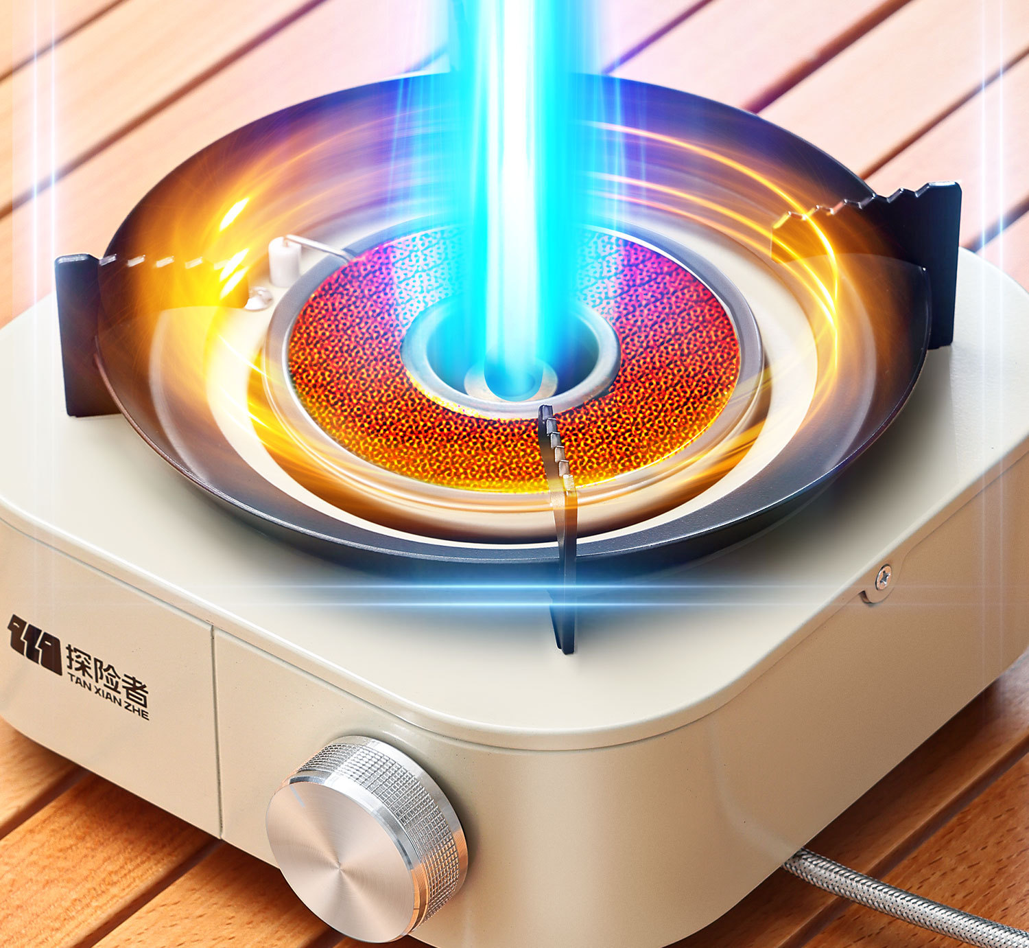 Card stove, outdoor portable split camping cookware, new stove, tea boiling stove, gas stove, separated new type