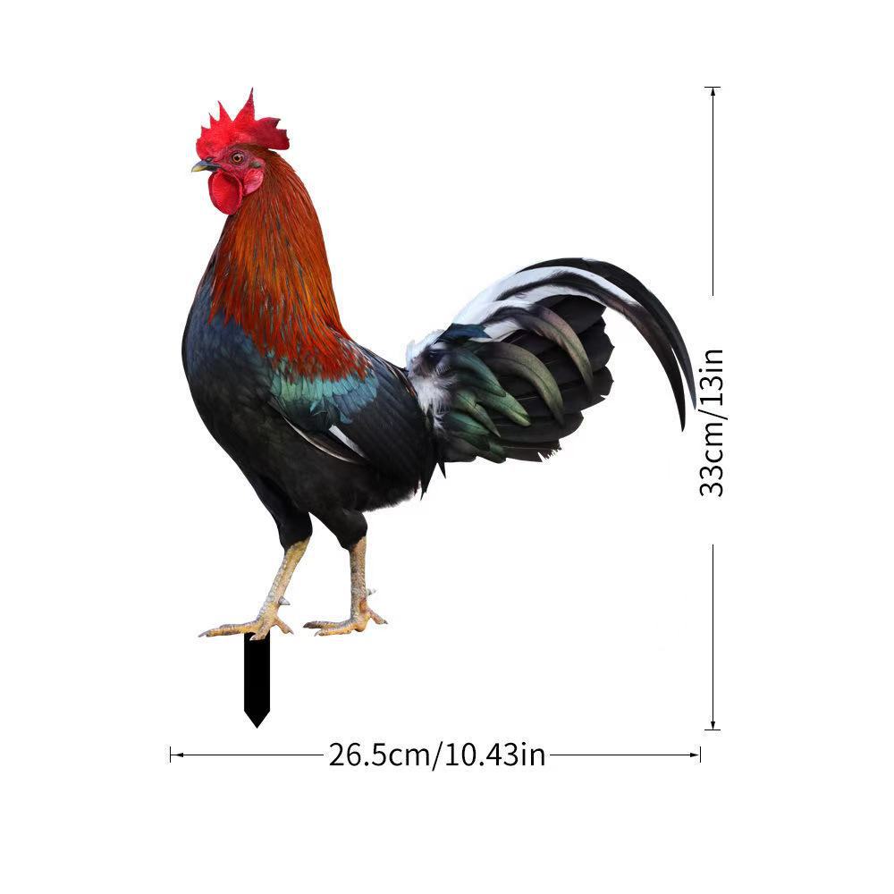 3D Courtyard Rooster Acrylic Mirror Yardart Garden Outdoor Decoration Ornaments Creative Courtyard Ornaments