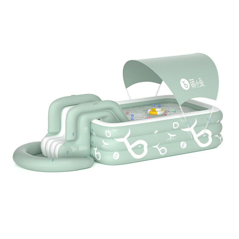 Children's inflatable swimming pool, large outdoor inflatable swimming pool, inflatable slide pool, baby play pool