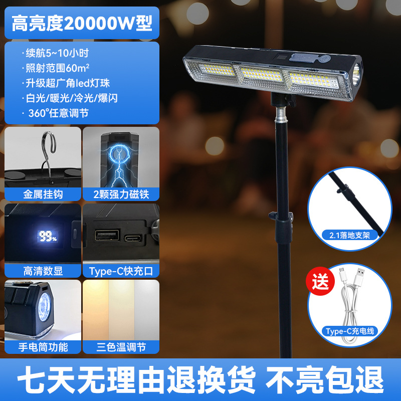 户外led露营灯野营灯照明灯防水应急灯超亮长续航手机充电多功能
