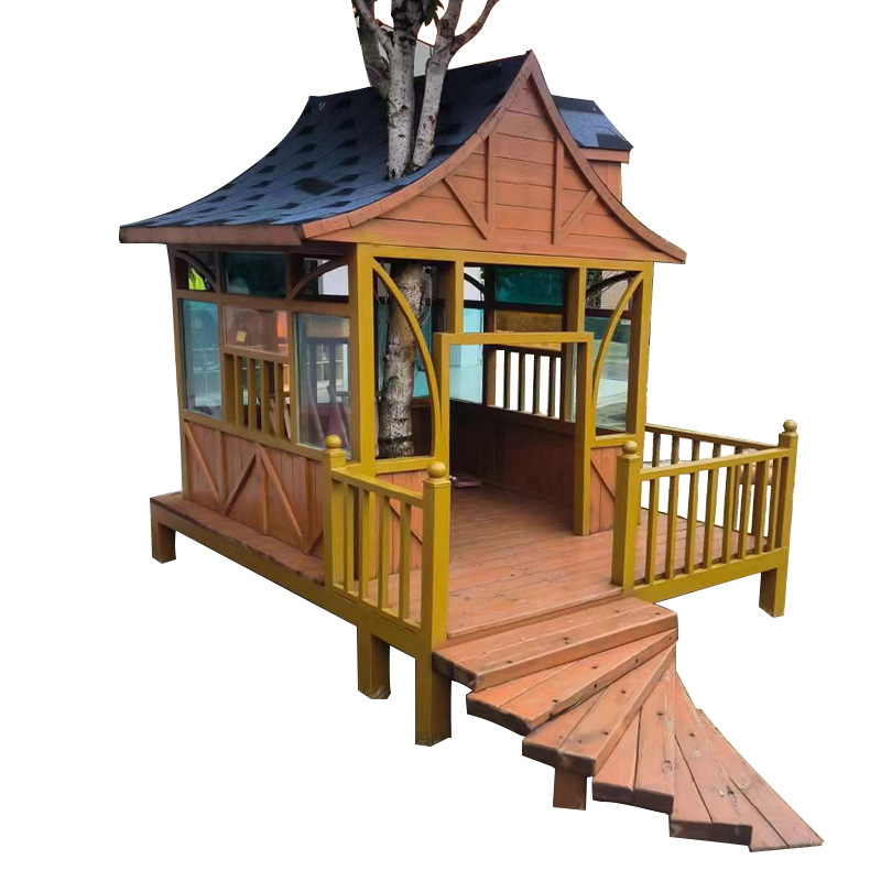 Outdoor anti-corrosion wooden cabin, treehouse, children's farm, kindergarten, wooden house, climbing and amusement facilities, puzzle solving