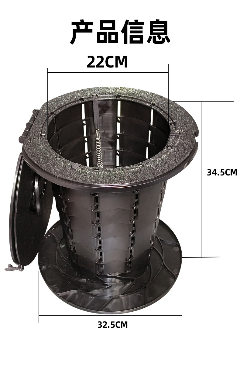 Portable 10th generation folding toilet, car mounted camping emergency toilet, garbage bin, adjustable stool, wholesale