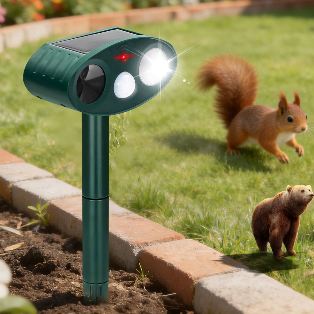 Multi functional outdoor solar ultrasonic animal repellent, mouse repellent, bird repellent, cat and dog repellent