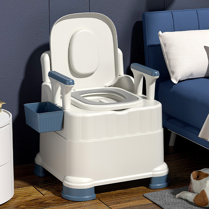 Toilet for the elderly, movable toilet with armrests, indoor portable, pregnant women's bedpan, toilet chair, cleaning