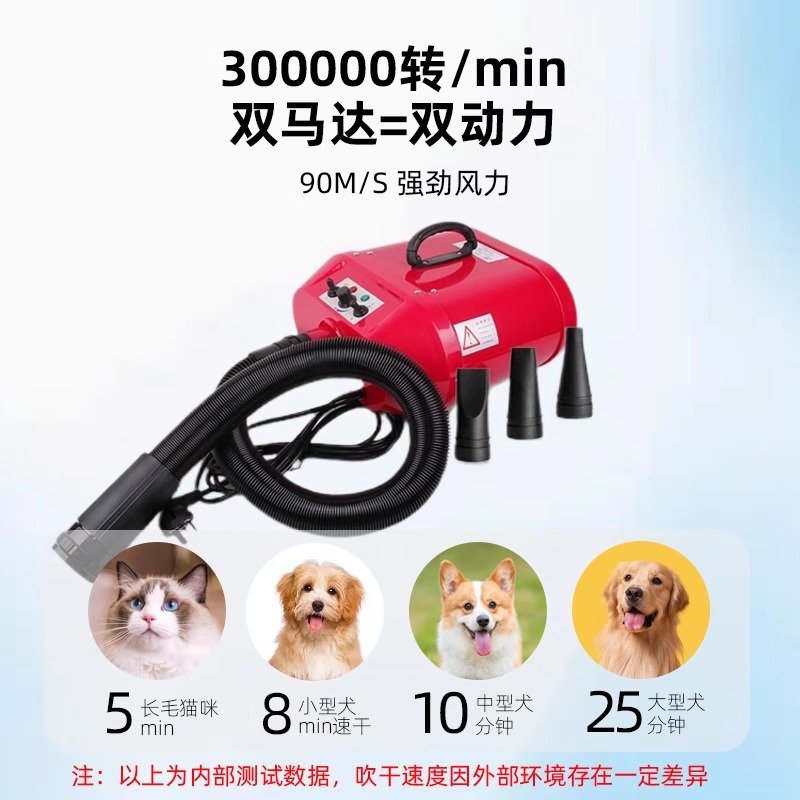 Chunzhou Double Motor Pet Pet Pet Shop Средний и большая собака Золотая ретривера Samoyed High Power Silent Drucker