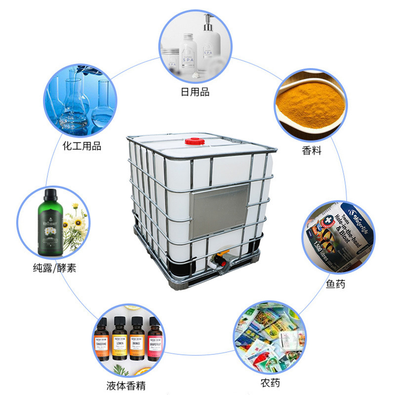 Высококачественные новые ингредиенты IBC Barrel 1000L -тонна контейнер -контейнер с кубическая тонна коробочка пластиковая вода пластиковая ствола железная стойка