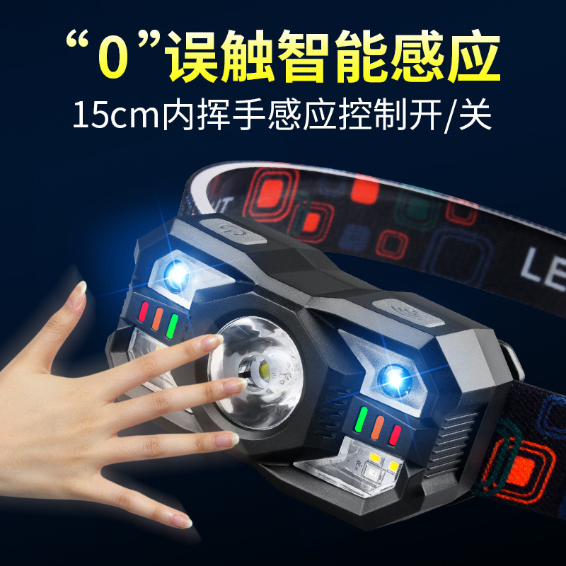 New LED Long Range Headlamp USB Charging Outdoor Night Fishing Headlamp Long Range Exploration Light Cycling Headwear