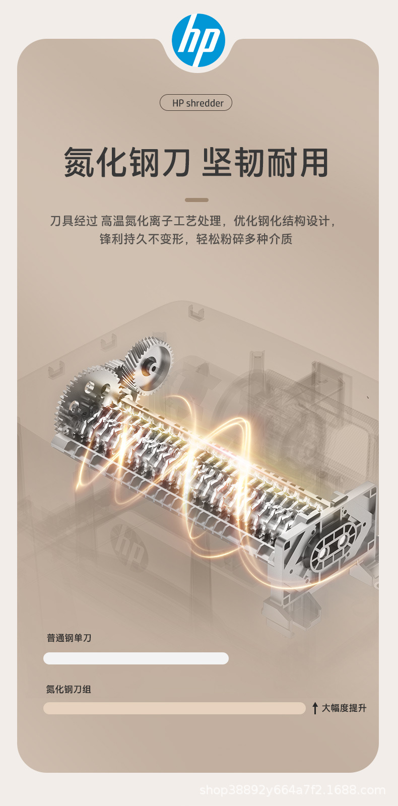 惠普（HP）4级保密多功能办公家用碎纸机文件粉碎机全自动碎纸