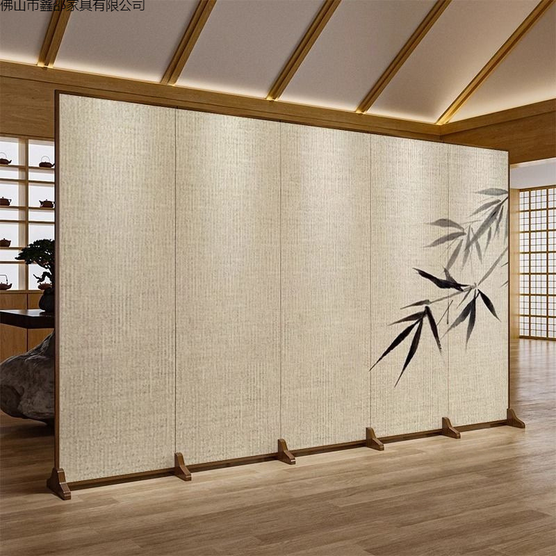 Simple modern Chinese style screen partition, living room covering, entrance office, hotel foldable folding electric fan