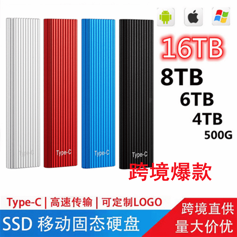 M1 Mini Ripple Mobile Solid State Drive SSD 8TB 16TB Portable Mobile Hard Drive Cross border Exclusive