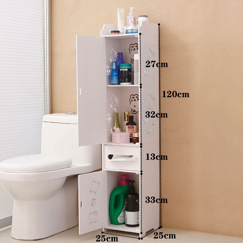 Bathroom side cabinet, toilet side cabinet with garbage bin, bathroom crevice shelf, toilet storage, waterproof storage cabinet