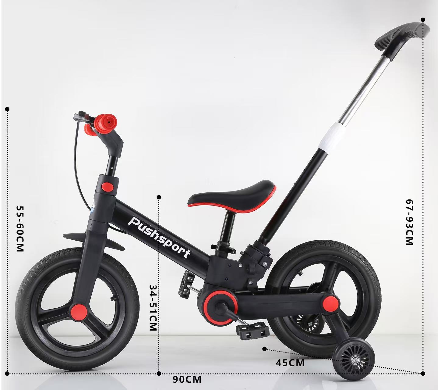 Foreign trade multifunctional children's folding tricycle two in one balance bike with handbrake pedal for children's baby bicycle