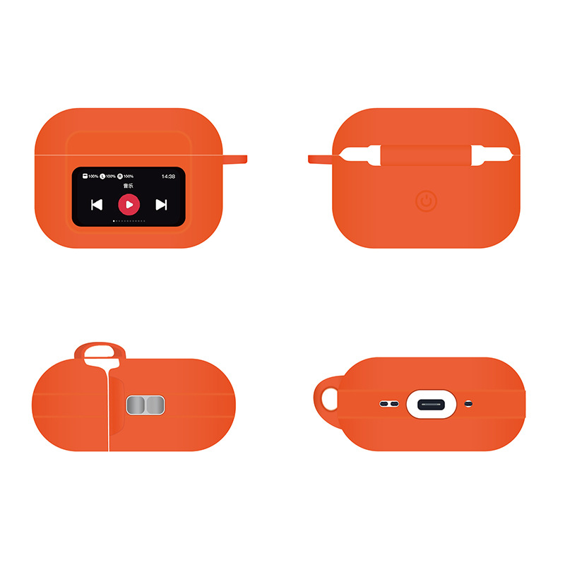 Huaqiangbei version AirPods A9pro with screen corner wireless Bluetooth earphones silicone protective case thin version