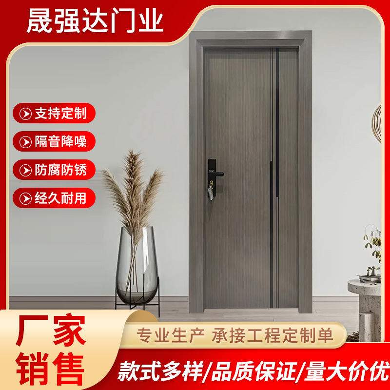 Имитация цельной древесины, стальная окрашенная дверь, без краски, углеродистая хрустальная дверь, защитная дверь для отеля, аренда квартиры, жилье, школьная инженерия