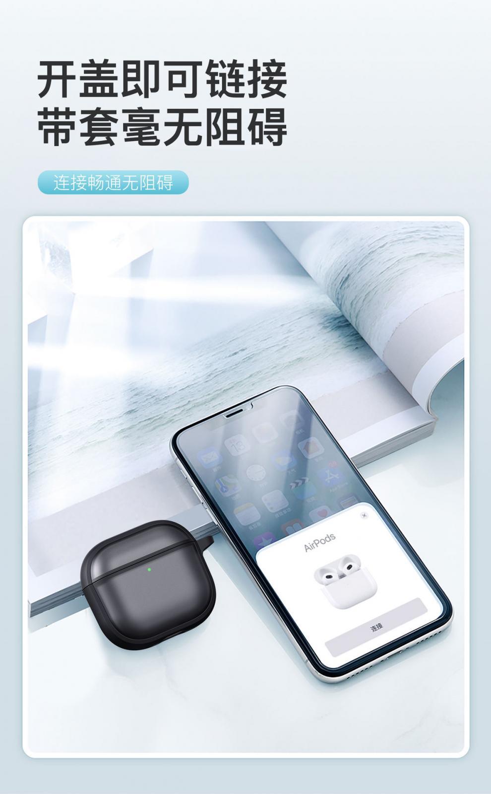 适用Airpods 4代肤感磨砂蓝牙耳机保护套airPodsPro3代防摔耳机壳