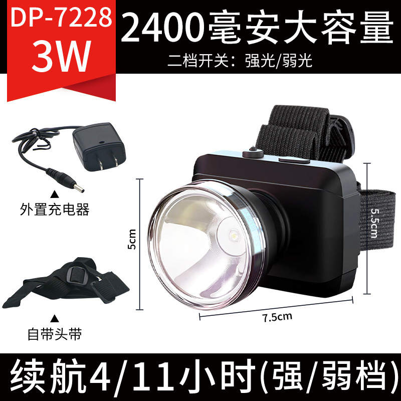 Wholesale rechargeable headlight LED outdoor camping night light waterproof fishing specific headlight head mounted flashlight