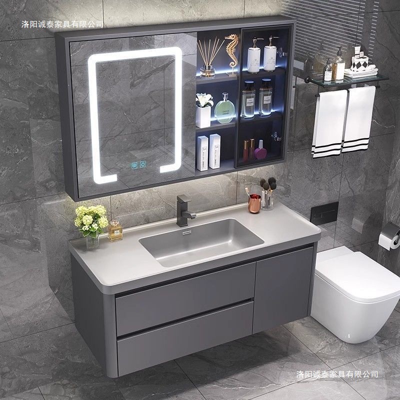 Light luxury washbasin, rock integrated basin, bathroom cabinet, ceramic integrated basin, minimalist washbasin cabinet, combination bathroom cabinet