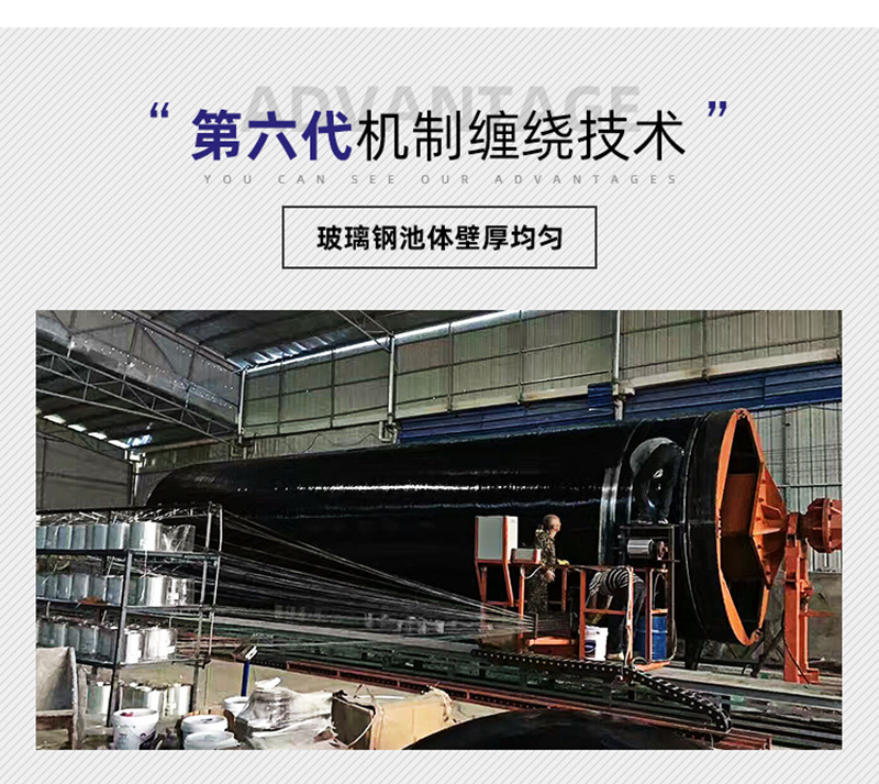 Zhejiang glass reinforced plastic septic tank 2/4/6/10/20/50/100 cubic meter three grid integrated winding finished septic tank