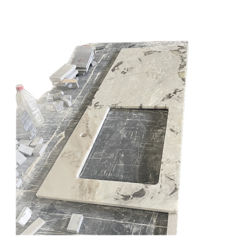 Customized natural Fanti white luxury stone washbasin countertop, marble countertop panel, stone, whole house customization