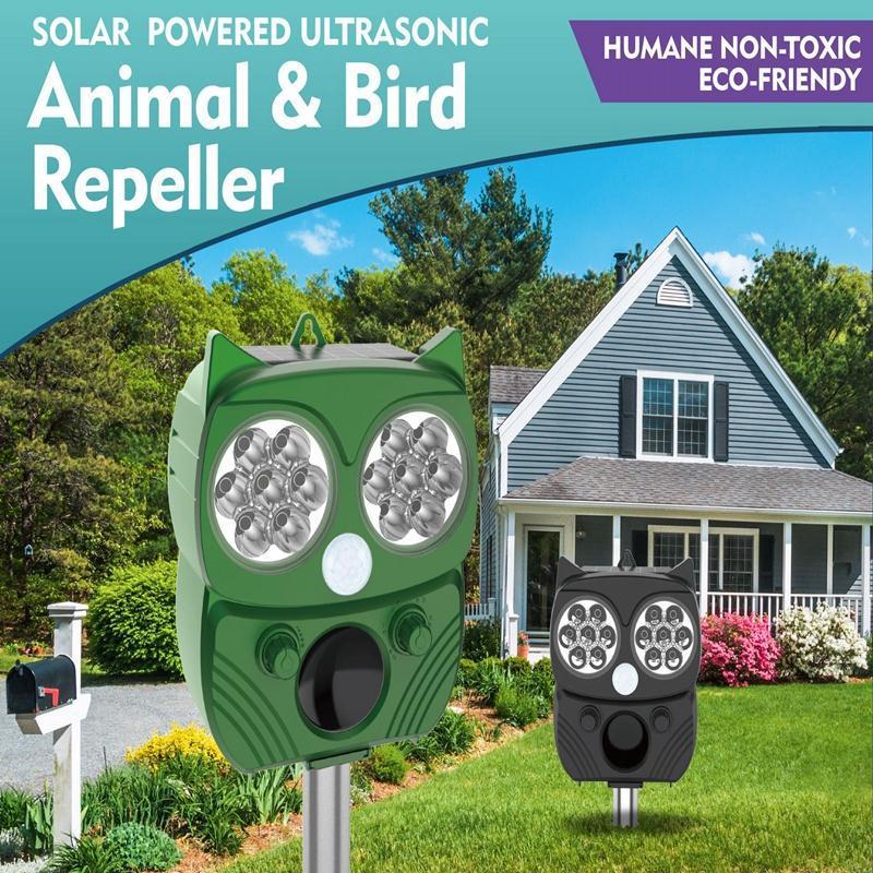 Outdoor waterproof solar ultrasonic drive for cats, dogs, birds, bats, snakes, yellow weasels, wild boars, animal farms, and other animals