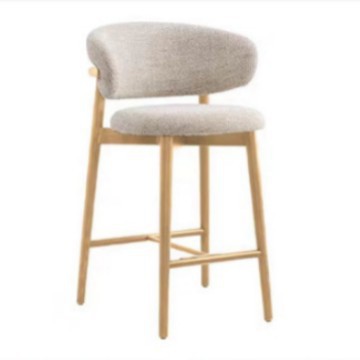 Modern solid wood bar counter chair, Nordic kitchen chair, household small dining chair, backrest, hotel restaurant, leisure high chair