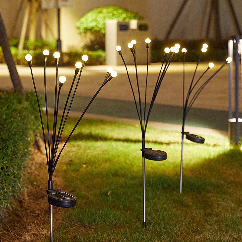 LED solar courtyard lawn firefly light, solar ground plug waterproof light, garden landscape atmosphere decoration light