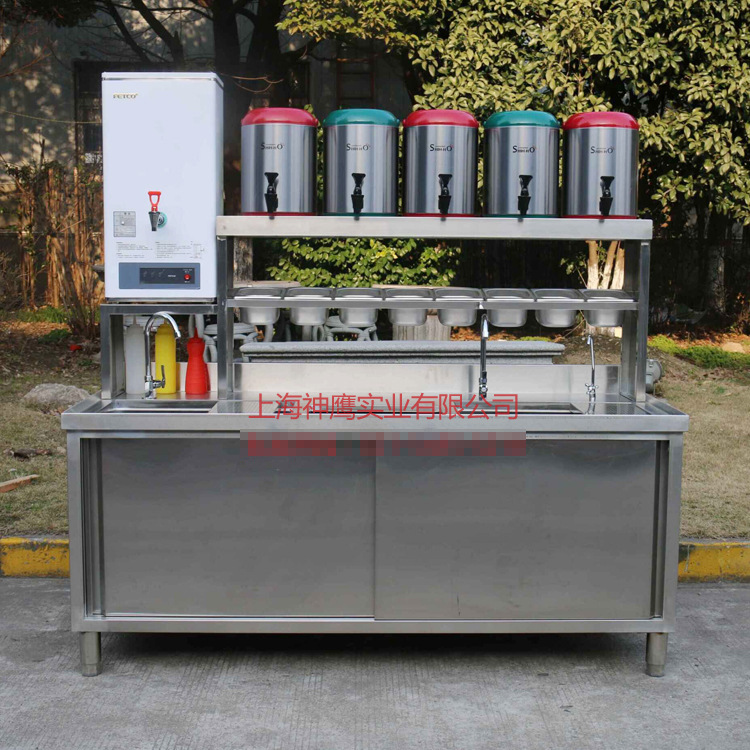 Manufacturer produces commercial stainless steel workbench, milk tea coffee shop specific operation table, water bar counter equipment