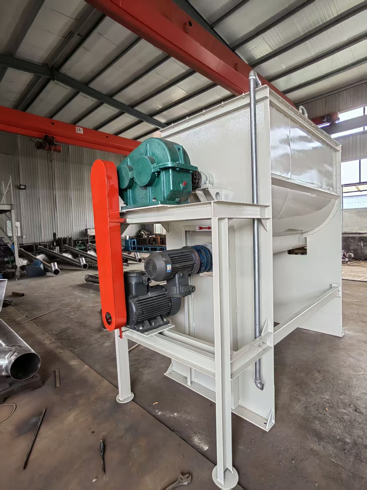 Stainless steel horizontal double helix mixer, chemical powder mixer, industrial mixer