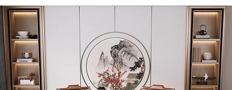 新中式实木餐桌椅圆形餐桌家用吃饭桌圆桌带转盘饭店电磁炉大圆桌