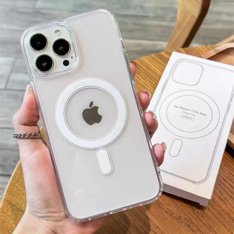 适用苹果16E磁吸手机壳iphone17亚克力透明保护套12磁性无线充外