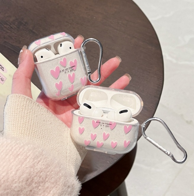 Suitable for AirPods 4 Earphone Case Pro2/3 Flash Pink Letter Pink Love Bluetooth Earphone Cover