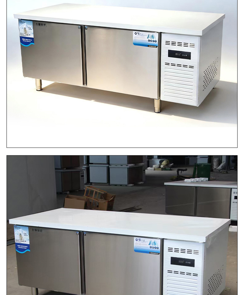 Commercial fresh-keeping and freezing workbench, dual temperature kitchen operation console, refrigeration workbench