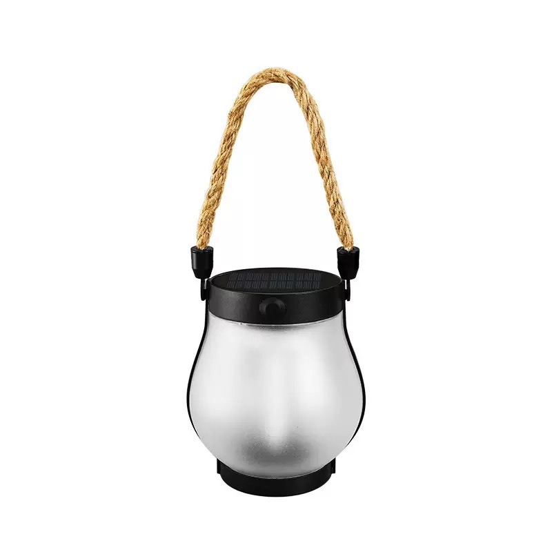Cross border solar flame lamp hemp rope lantern courtyard garden decoration Mason lamp solar USB courtyard lamp