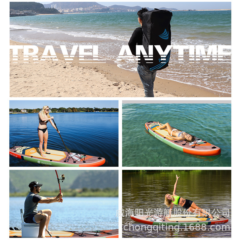 AIsunss American Original Inflatable Paddle Stand up Surfboard Sup Leisure Roadside Paddle Boat