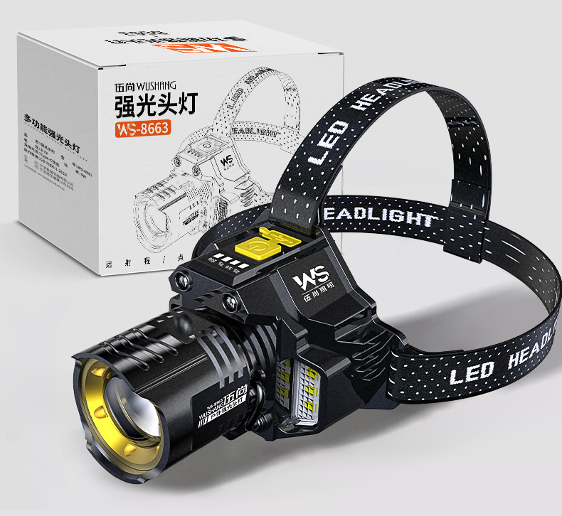 DaKe cross-border ultra bright light night fishing induction mine USB charging emergency intelligent head mounted outdoor lighting