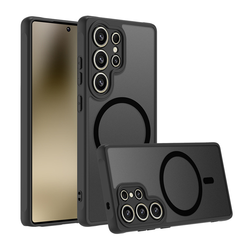 Samsung s25 ultra magnetic phone case A56 precision perforated skin feel S24 suitable for anti drop 55 full protective cover manufacturer