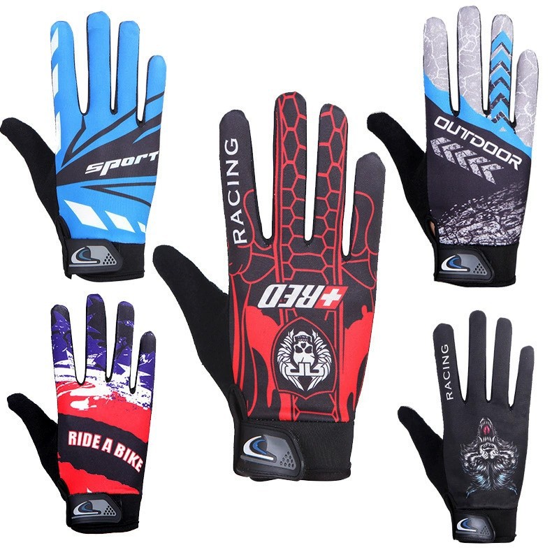 Cycling gloves for outdoor men and women, sports cycling, hiking, cycling, sun protection, anti slip, touch screen, all finger knitted gloves
