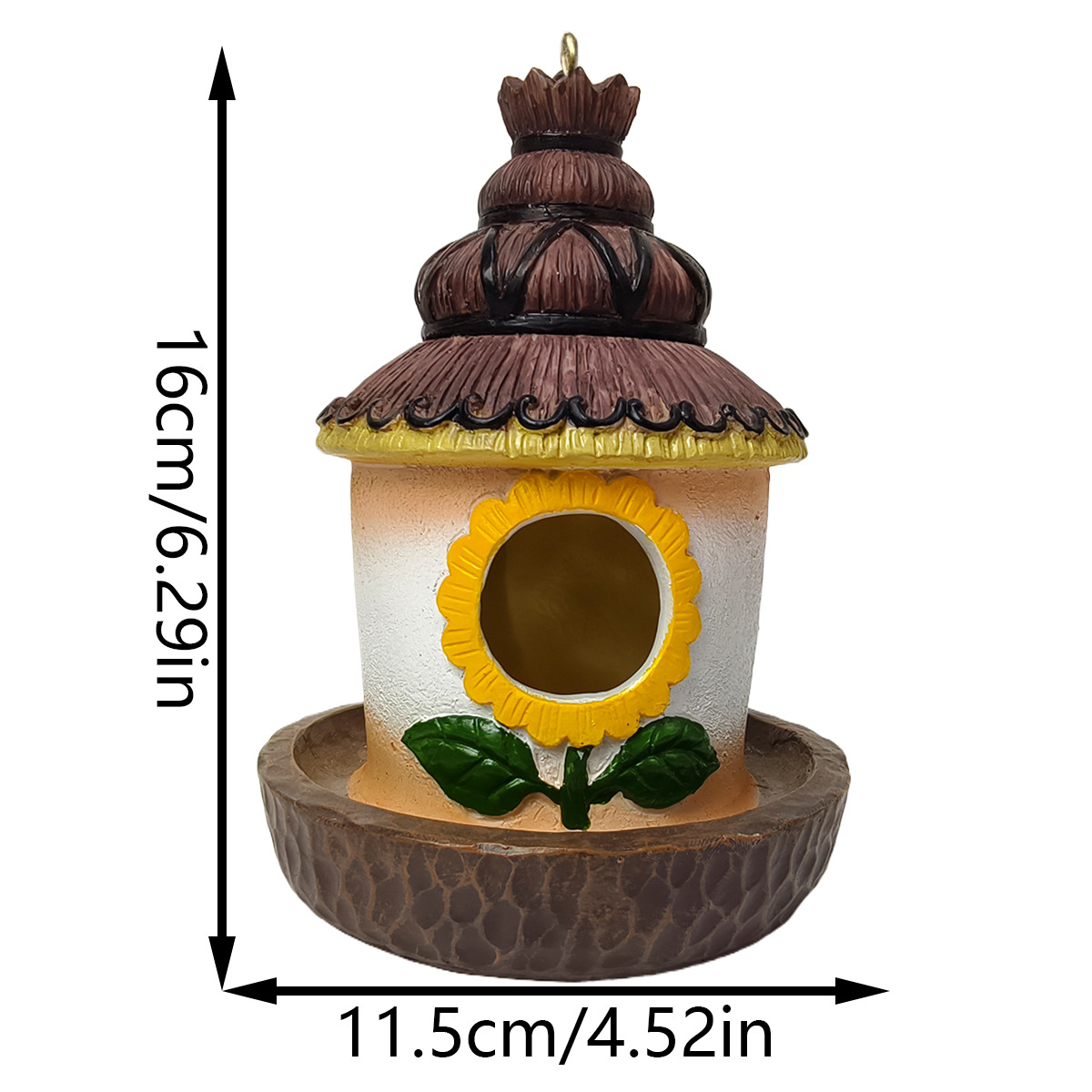 Cross border resin hummingbird house decoration garden courtyard haystack bird house resin handicrafts ornaments natural bird nest feeding