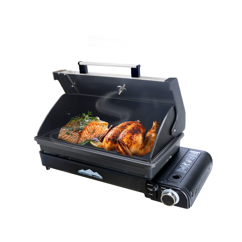Cross border exclusive outdoor barbecue grill, party picnic, card type gas stove, portable grill, liquefied gas stove, camping