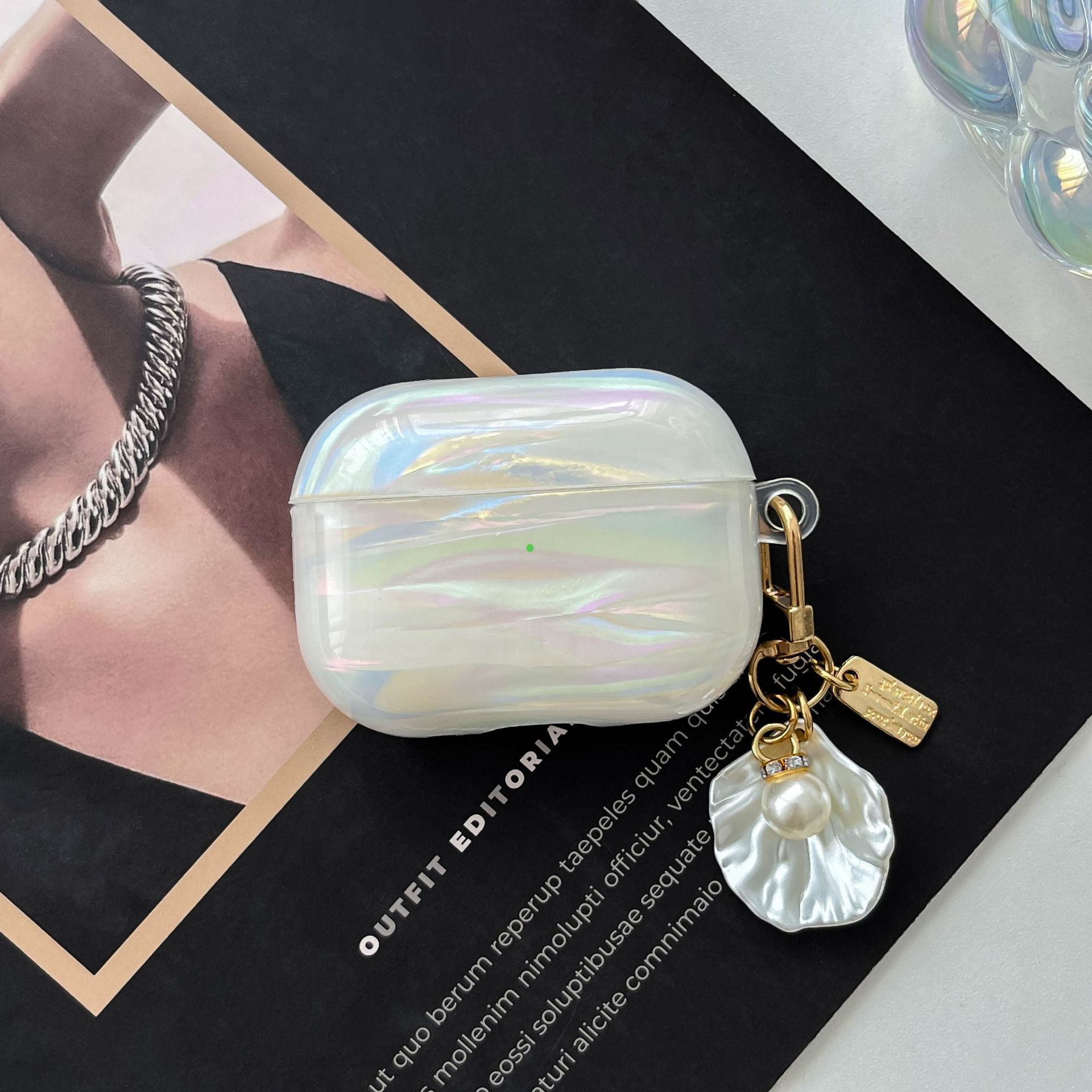 适用AirPods1/2代蓝牙耳机保护套 3代Pro仿真贝壳纹 Pro2软壳批发