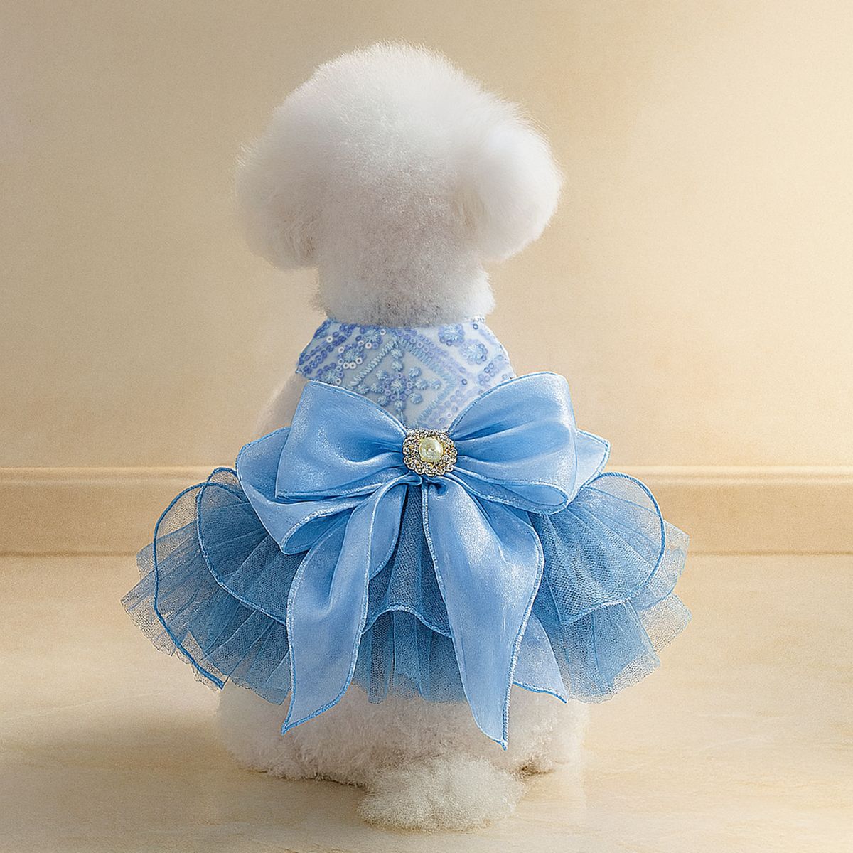 PETCIRCLE Одежда для домашних животных, одежда для собак, кошек, пышное синее свадебное платье Galaxy