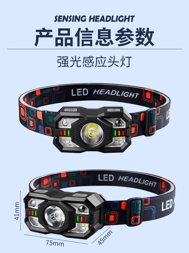 New LED Long Range Headlamp USB Charging Outdoor Night Fishing Headlamp Long Range Exploration Light Cycling Headwear
